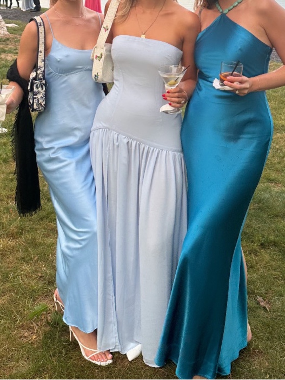 Peppermayo Light Blue Strapless Maxi Dress